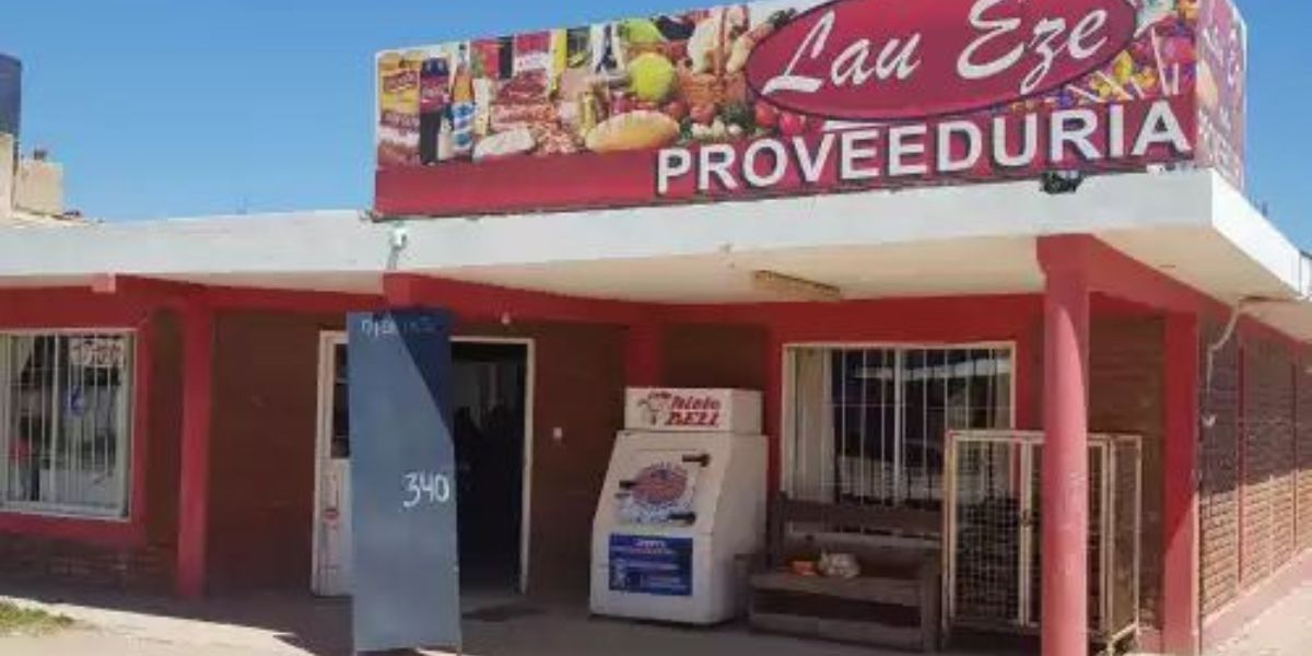 a store front with a sign